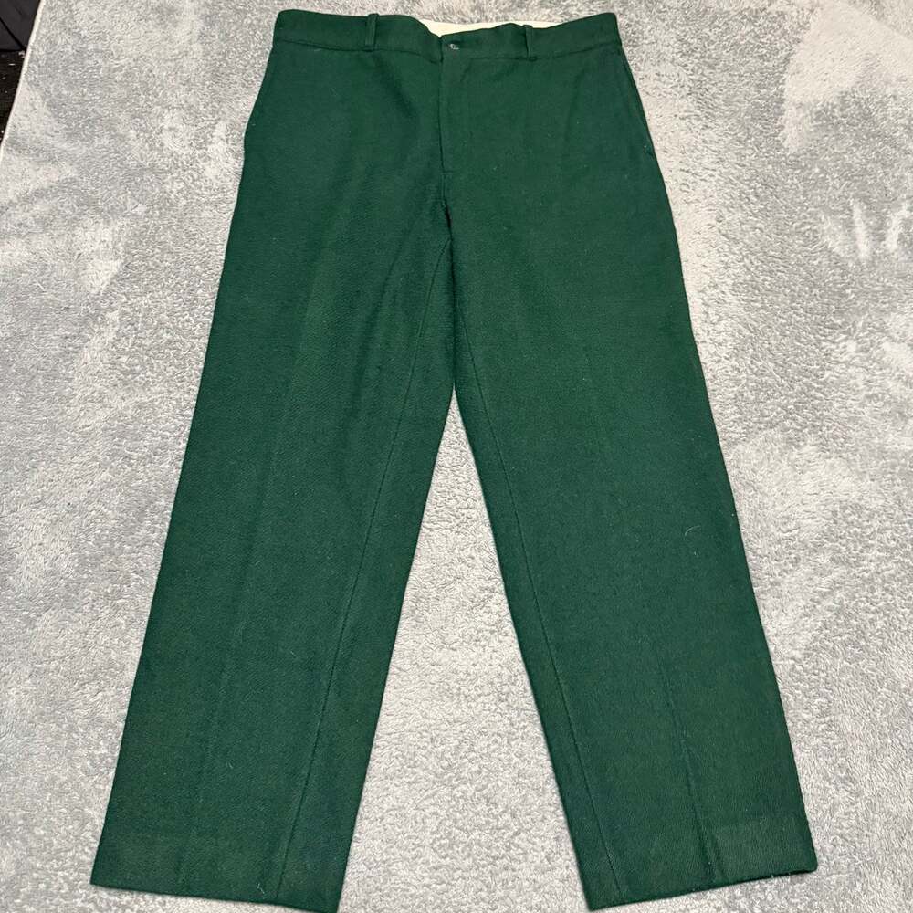 Vintage Johnson Woolen Mills Pants Mens 36 x30 Wool Hunting Green USA Outdoor